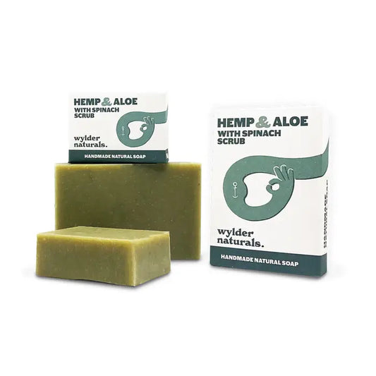 Hemp And Aloe Spinach Scrub Bar Soap For Sensitive Skin