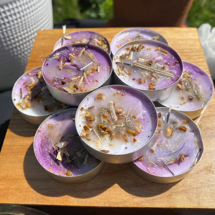 Handmade Healing And Prosperity Tea Light Spell Candles
