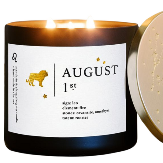 Personalized August Birthdate Zodiac Candle Insights
