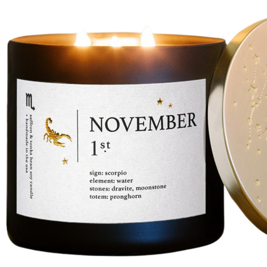 November Birthdate Zodiac Candle for Self-Discovery