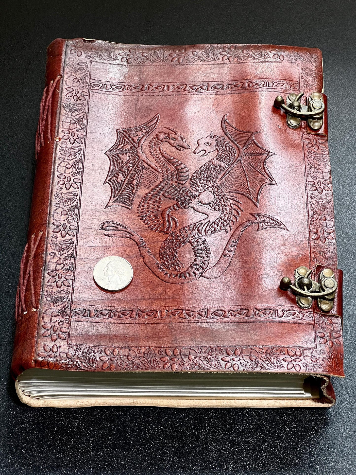 Notebook – Red Dragon Leather Bound Sketchbook | Mystics Vibe
