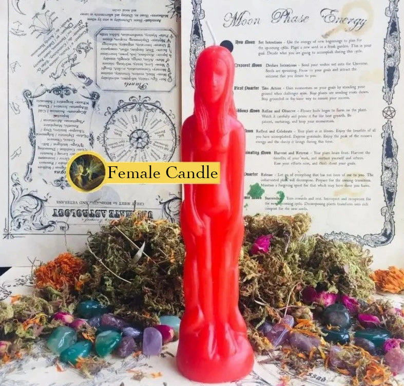 Female Male Figurine Ritual Candles in Assorted Colors