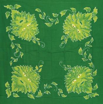 Green Man altar cloth or scarf