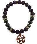 Amethyst & Hematite Pentagram - Bracelet