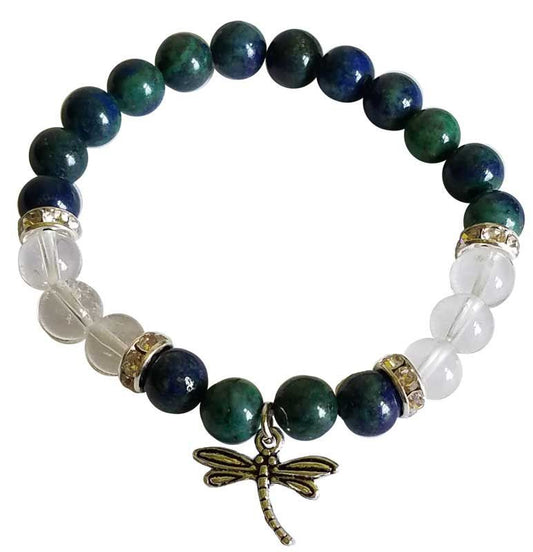 Chrysocolla & Quartz Dragonfly Bracelet