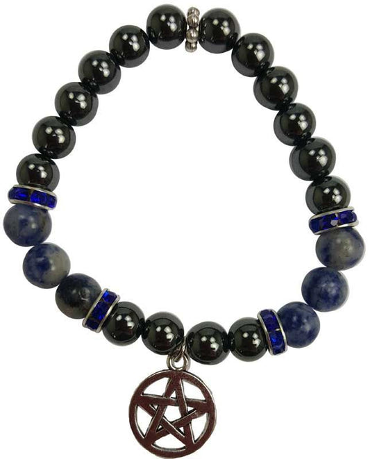 Hematite & Sodalite Pentagram Bracelet