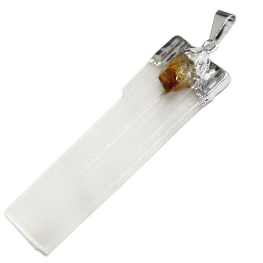 Selenite with Citrine Necklace