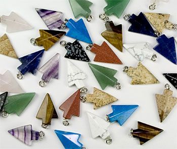 Assorted Gemstone Arrowhead Necklace