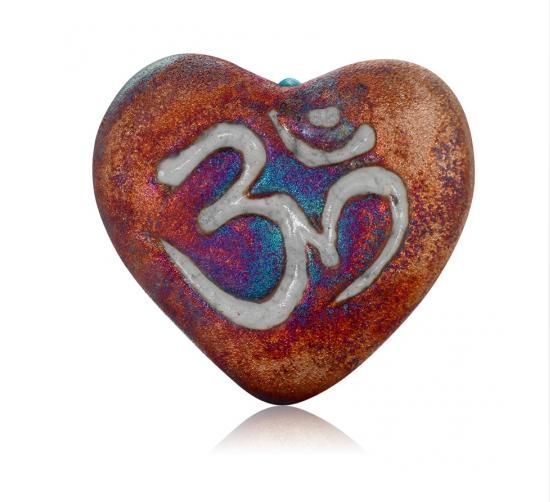 Mini Raku Heart - Om