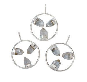Triple Quartz Point Ring Necklace