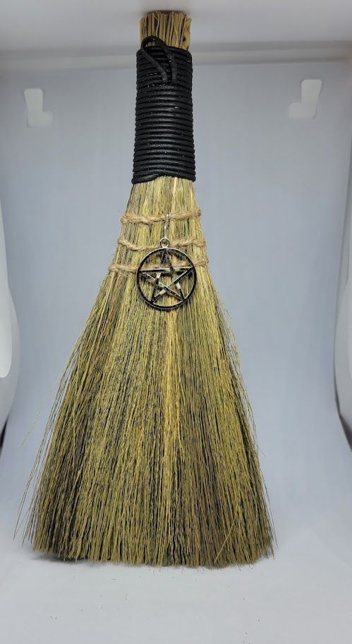 Witches Broom Black w/Pentacle