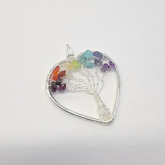 Chakra Tree of Life Heart Necklace