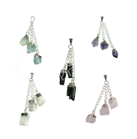 Triple Drop Gemstone - Assorted Necklace