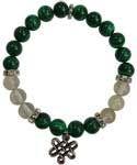 Synthetic Malachite & Quartz Celtic Bracelet