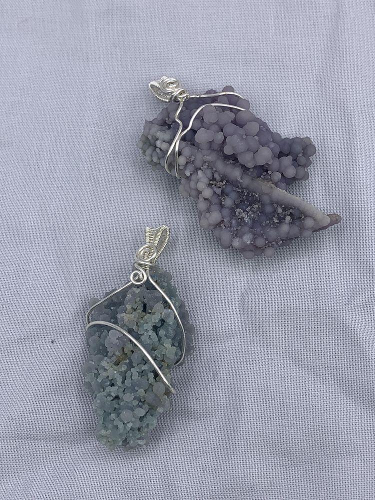 Wire-Wrapped Grape Agate Necklace