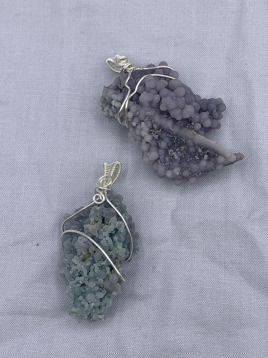 Wire-Wrapped Grape Agate Necklace