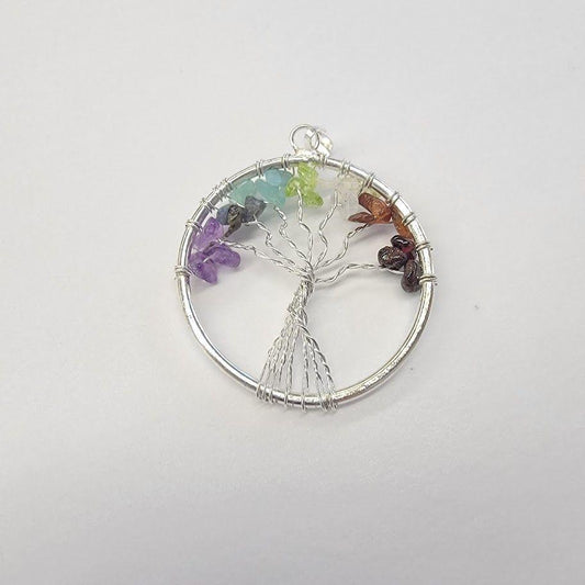 Chakra Tree of Life Silver Necklace