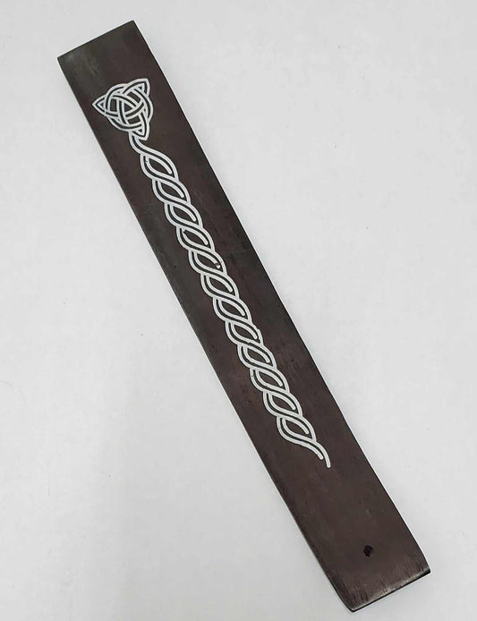 Black Triquetra 10 Inch Stick Incense Burner for Rituals