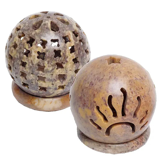 Premium Round Soapstone Cone Burner and Tea Light Holder