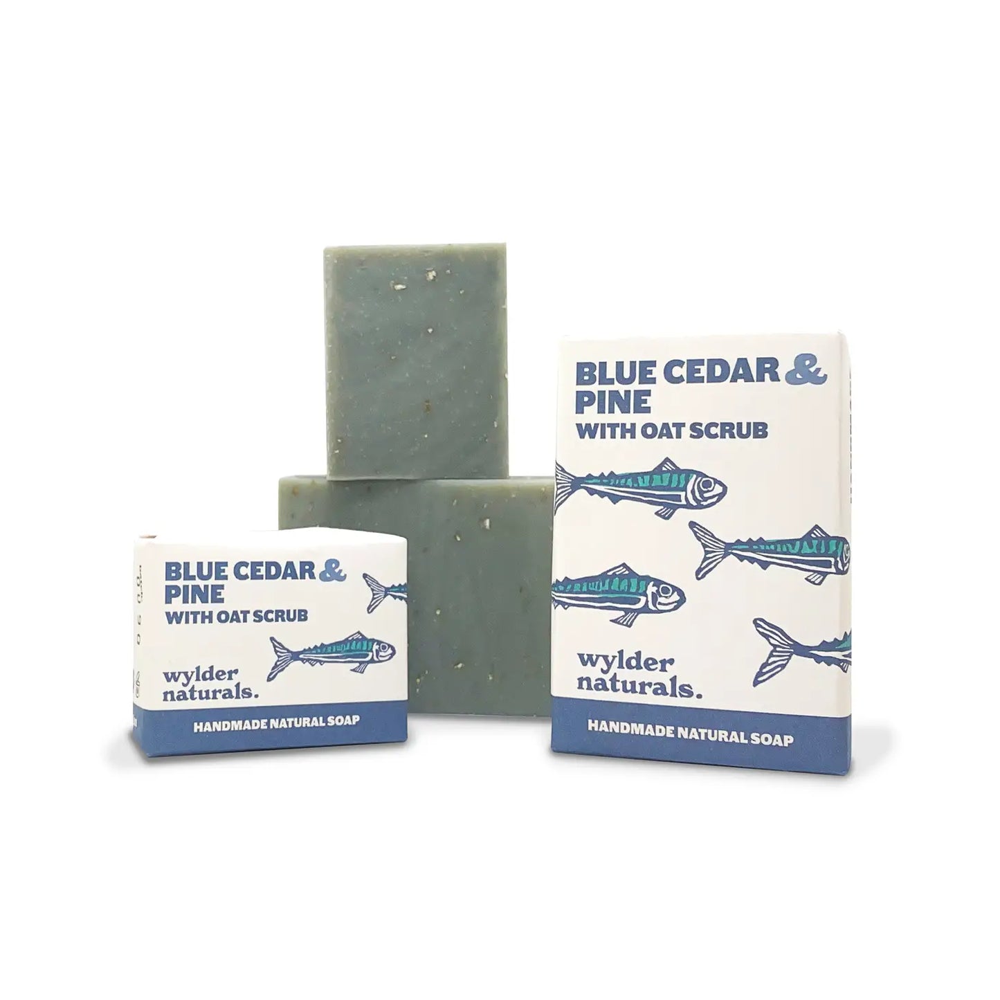 Natural Handmade Blue Cedar Pine Oat Soap Bar Travel Size