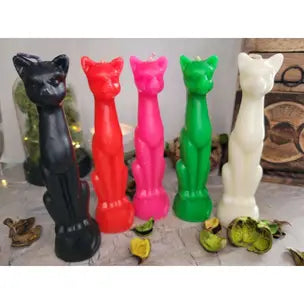 Cat Shaped Ritual Candle For Protection And Banishing