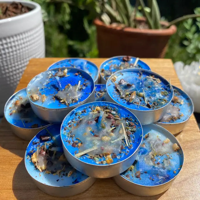 Handmade Healing And Prosperity Tea Light Spell Candles