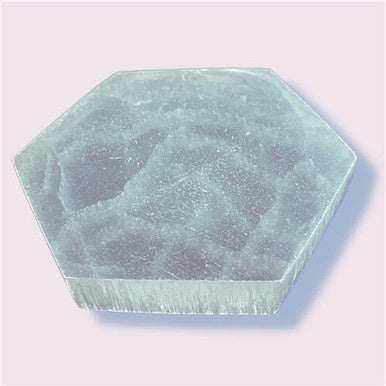Hexagon Selenite Crystal Charging Coaster for Cleansing