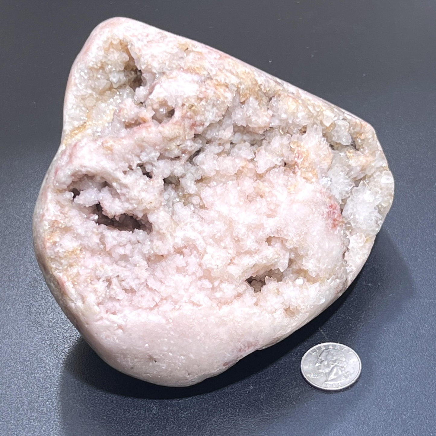 Large Pink Amethyst Druzy Crystal Cluster Standing Freeform Select Polished Carving