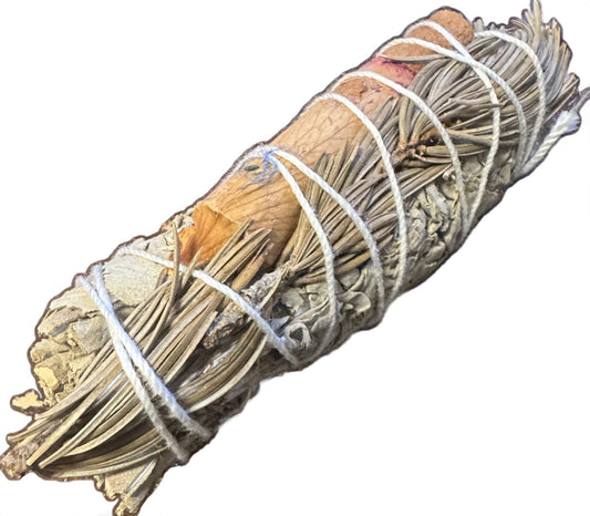 Cinnamon, Pine and Rose Petal White Sage Smudge Stick