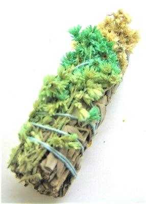 Natural Green Mullein And White Sage Smudge Stick For Energy Cleansing And Protection