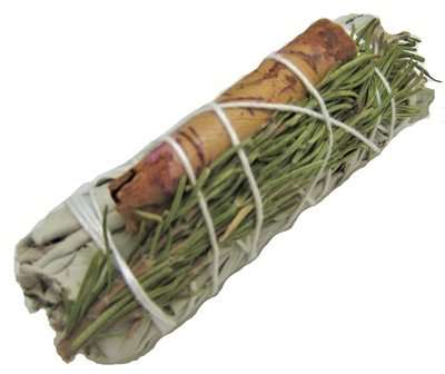 White Sage Smudge Stick with Cinnamon for Rituals