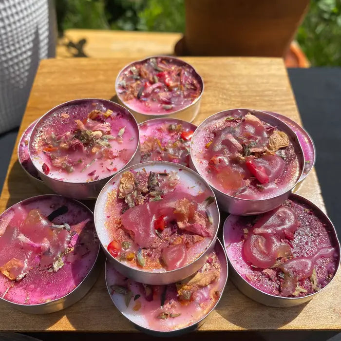Handmade Healing And Prosperity Tea Light Spell Candles