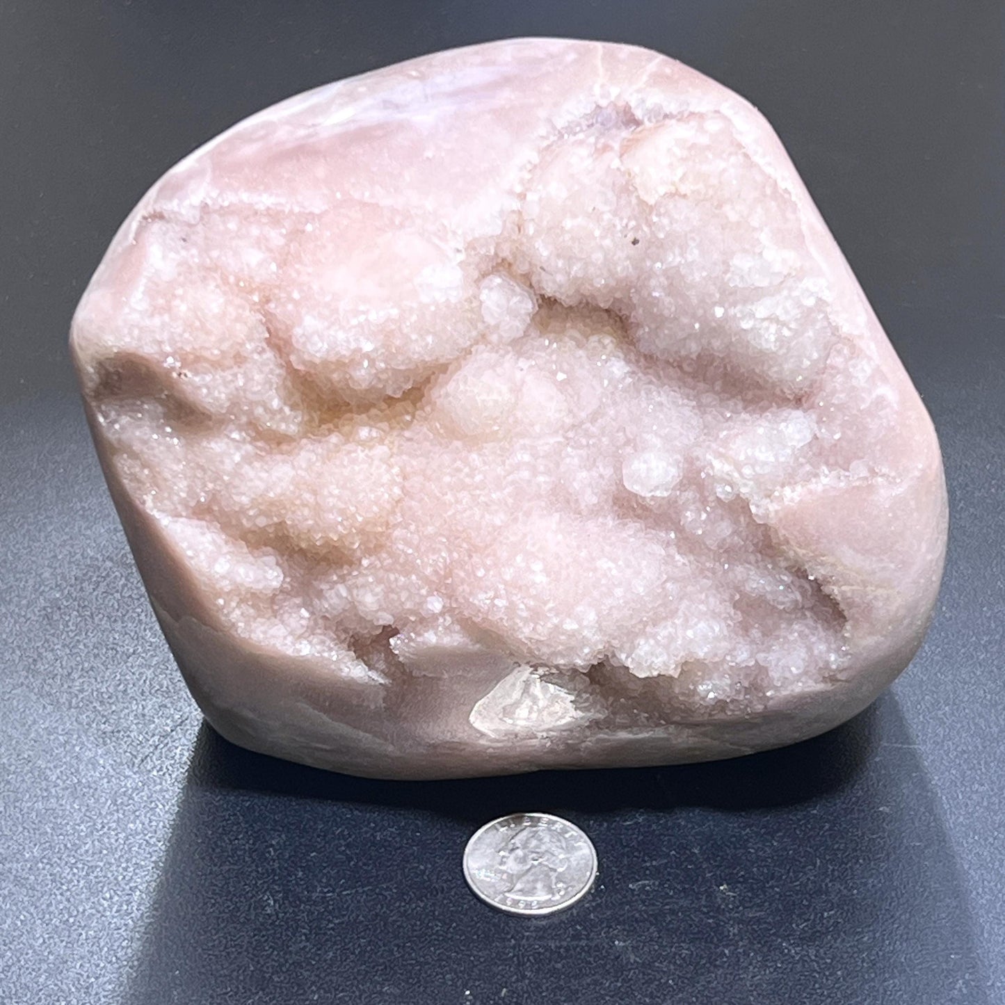 Large Pink Amethyst Druzy Crystal Cluster Standing Freeform Select Polished Carving