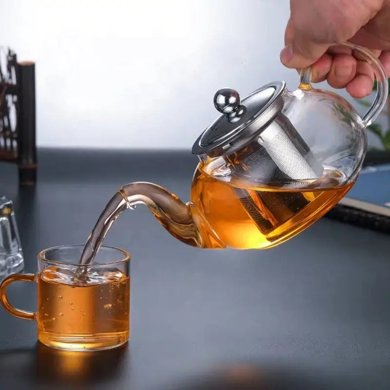 Mystics Vibe 40oz Glass Teapot With Stainless Steel Infuser
