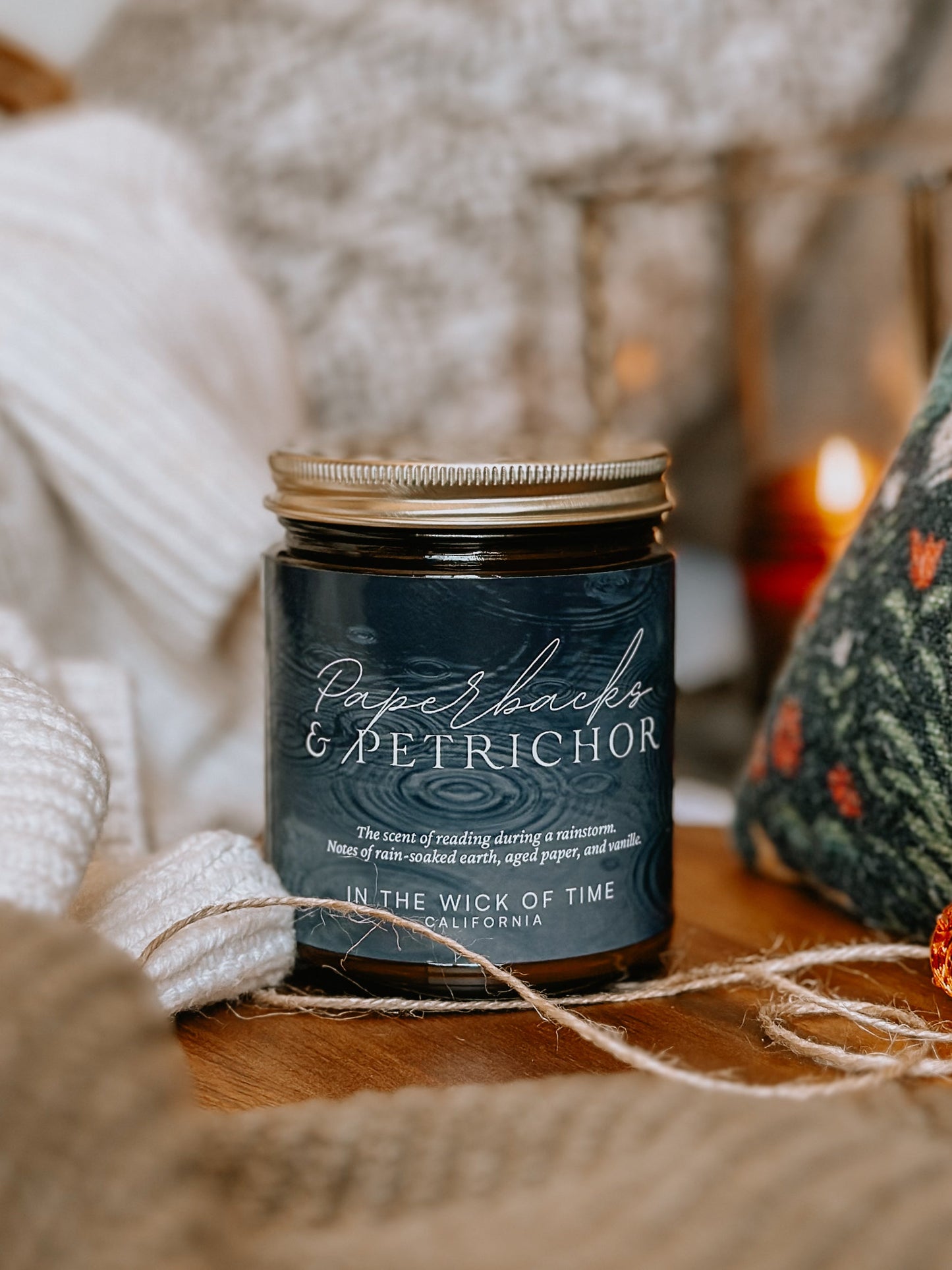 Cozy Paperbacks And Petrichor Aromatic Candle For Mystics