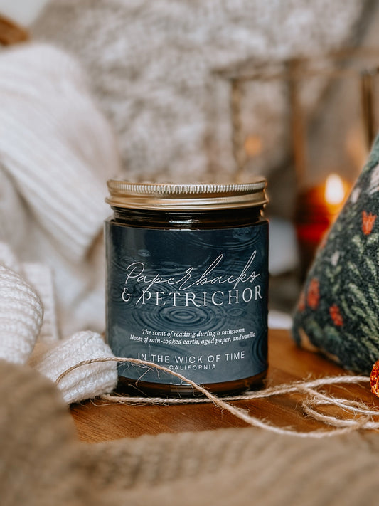 Cozy Paperbacks And Petrichor Aromatic Candle For Mystics