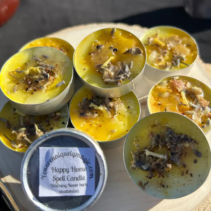 Handmade Healing And Prosperity Tea Light Spell Candles