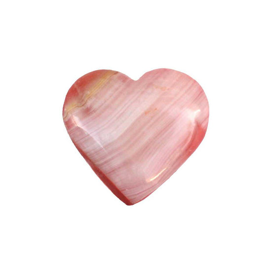 Polished Pink Onyx Heart Crystal for Love and Healing