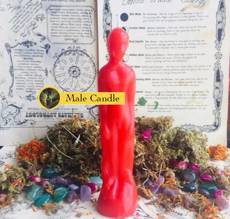 Female Male Figurine Ritual Candles in Assorted Colors