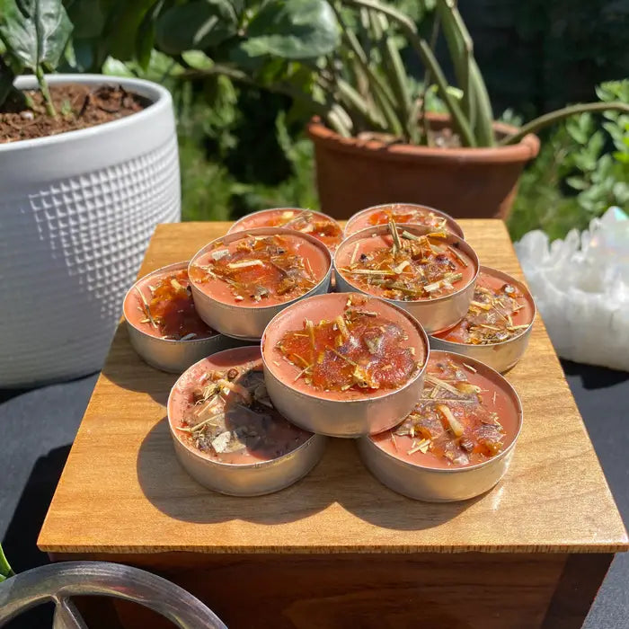 Handmade Healing And Prosperity Tea Light Spell Candles