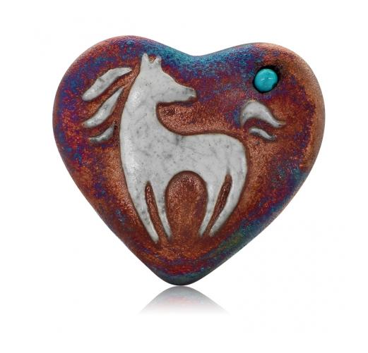 Mini Raku Heart - Horse