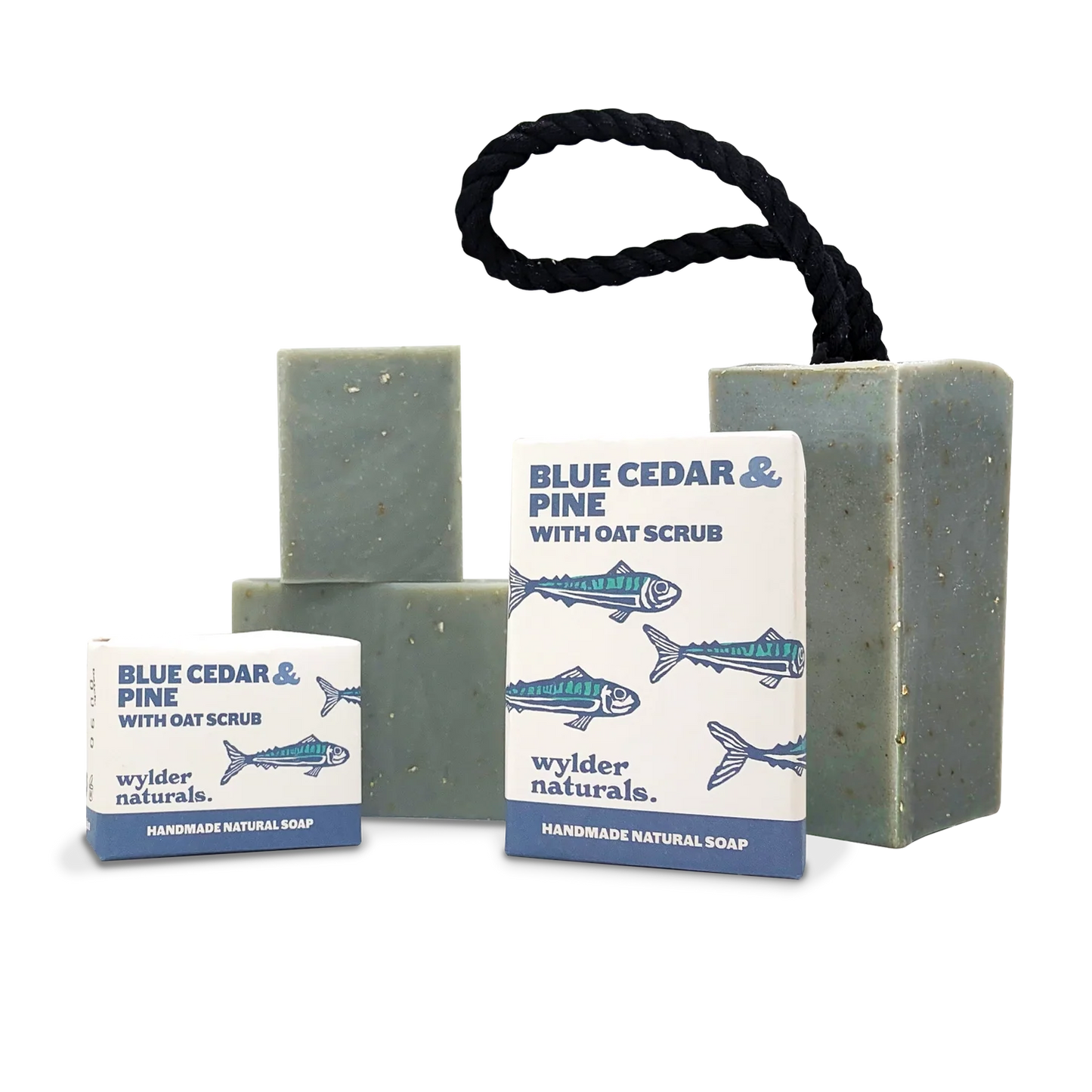 Natural Blue Cedar Pine Essential Oil Soap Bar with Oats