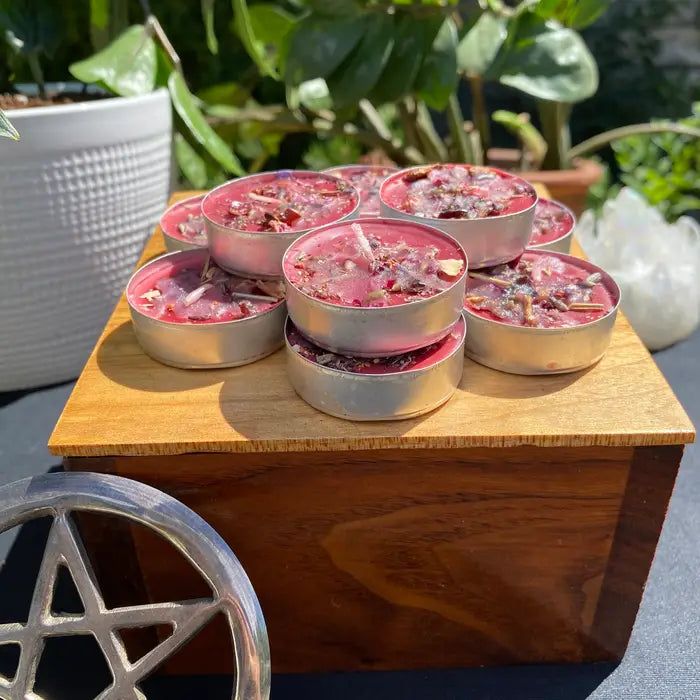 Handmade Healing And Prosperity Tea Light Spell Candles