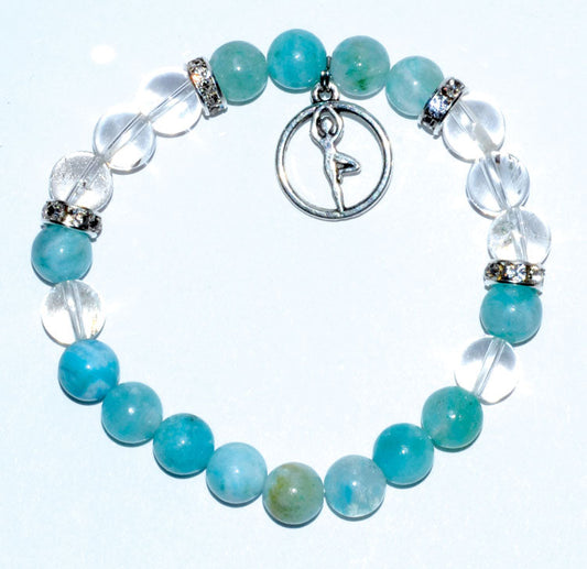 Hemimorphite & Quartz Yoga Bracelet
