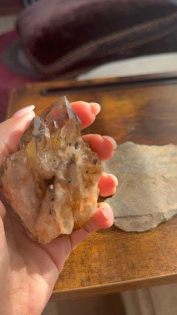 Kundalini Citrine Phaser Cluster Crystal for Healing