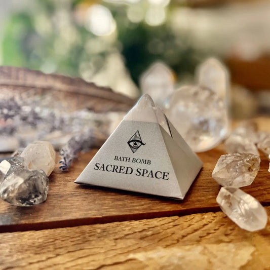 Essential Oil Infused Sacred Space Bath Bomb with Crystal