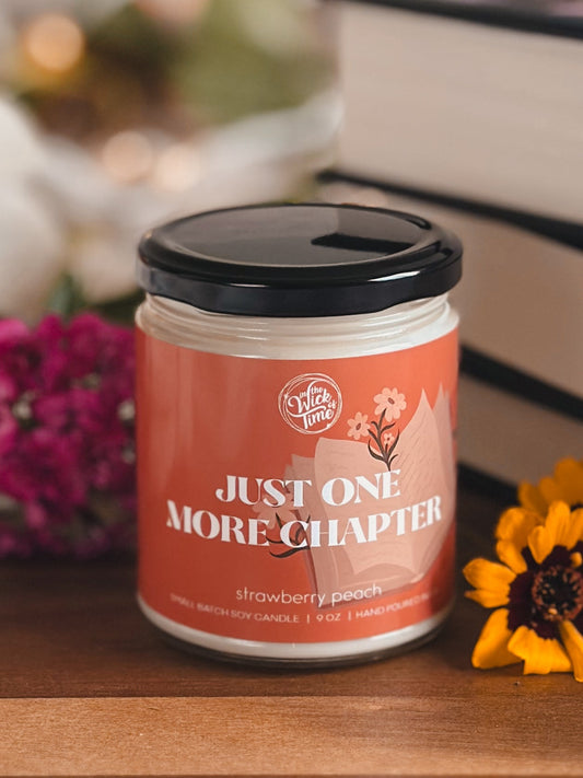 Just One More Chapter Strawberry Peach Candle 9 OZ