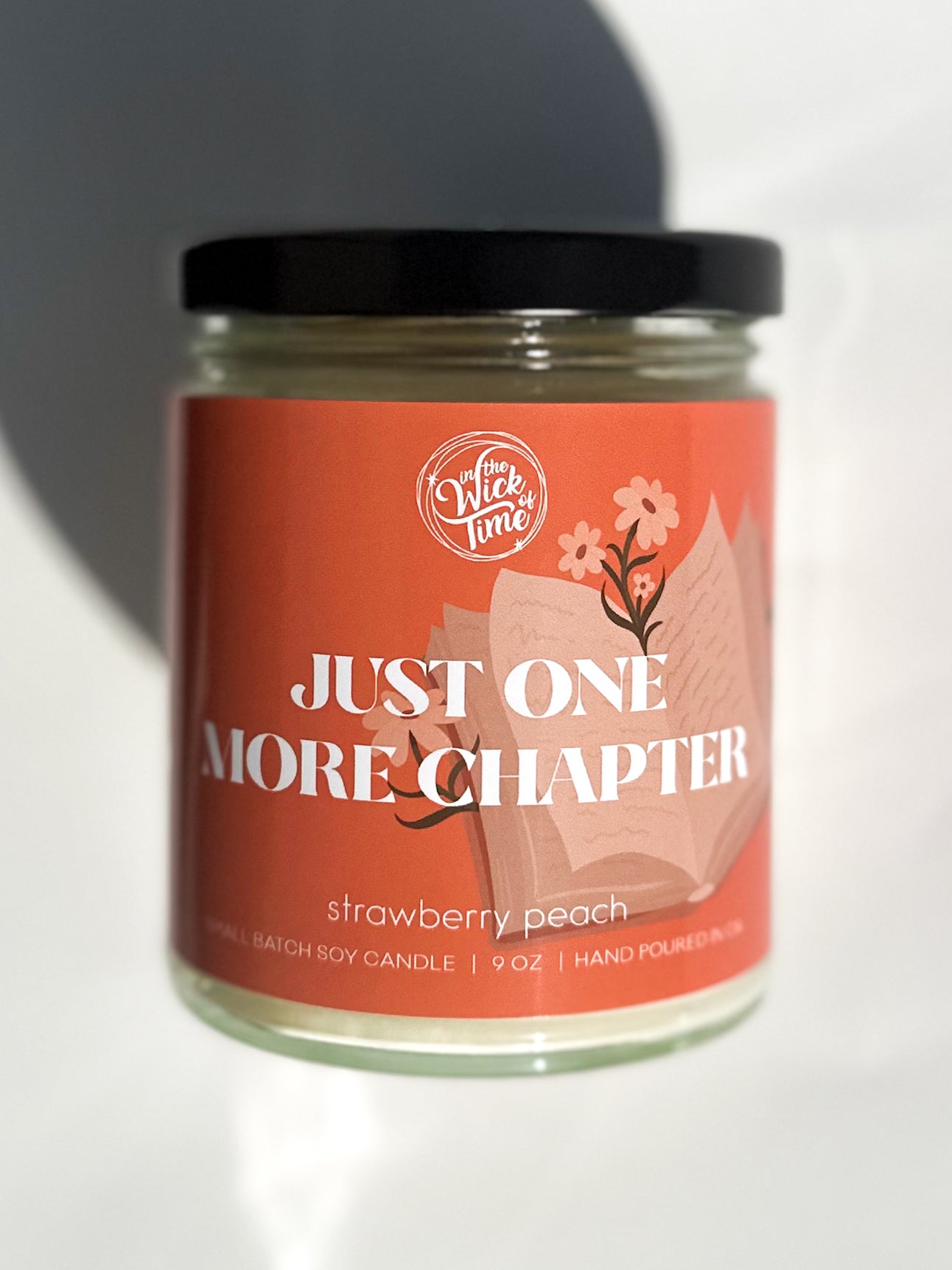 Just One More Chapter Strawberry Peach Candle 9 OZ