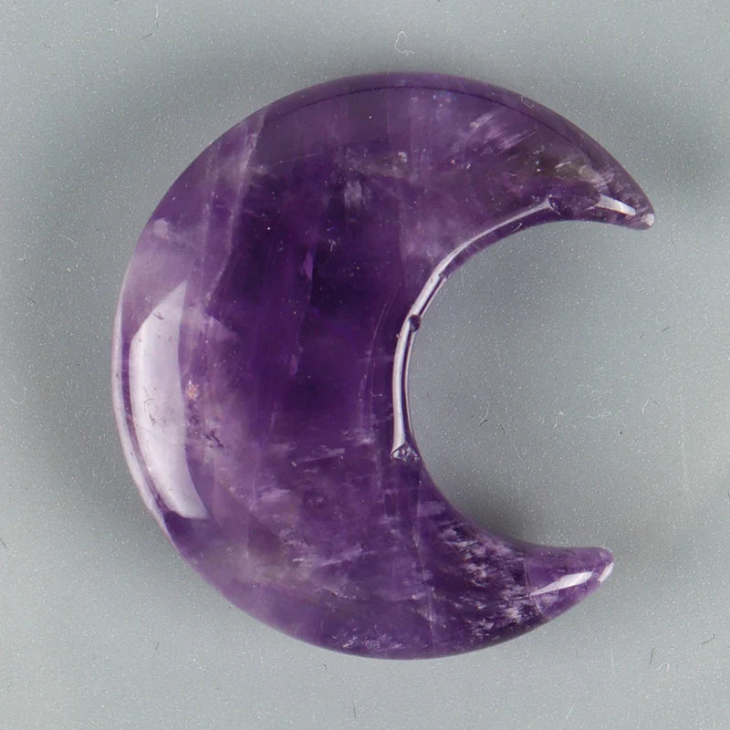 Assorted Natural Crystal Moons For Healing And Protection