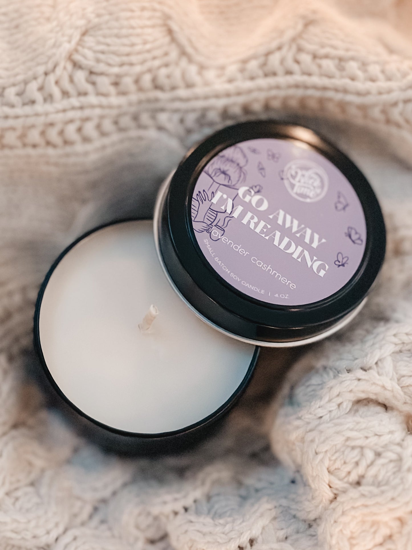 Premium Go Away I'm Reading Lavender Candle for Relaxation